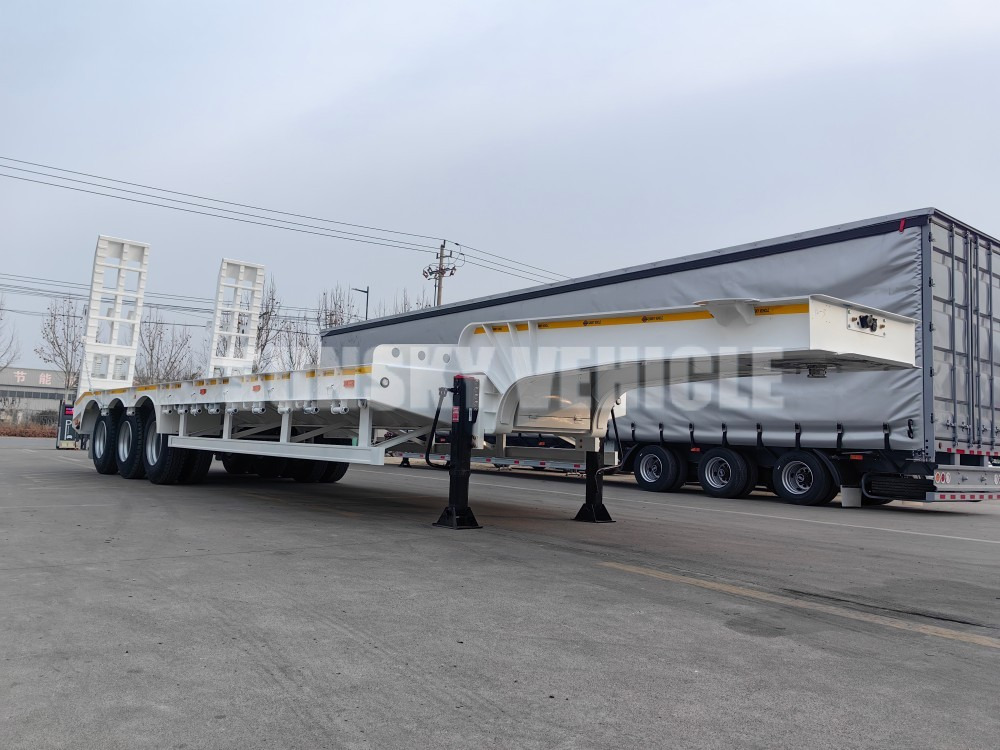 Semi-reboque baixa para transporte de máquinas pesadas novo SUNSKY 3 Axle 40 Tons gooseneck lowbed trailer: foto 8