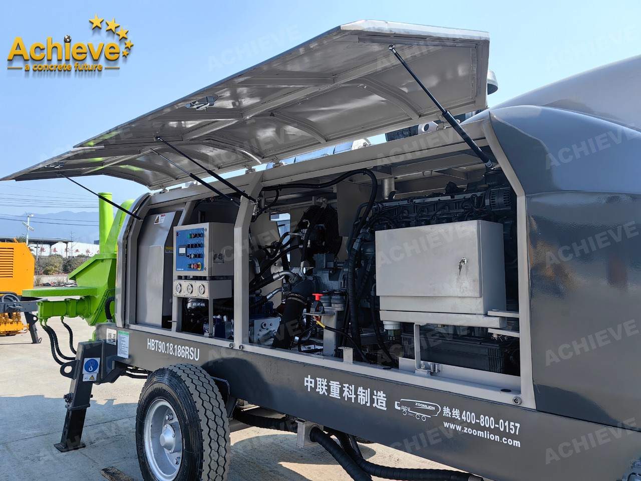 Bomba de betão estacionária Zoomlion 2022 Zoomlion HBT 90.18.186RSU hydraulic Concrete Trailer Pump in China【ACHIEVE】TOP CONDITION!!!: foto 19