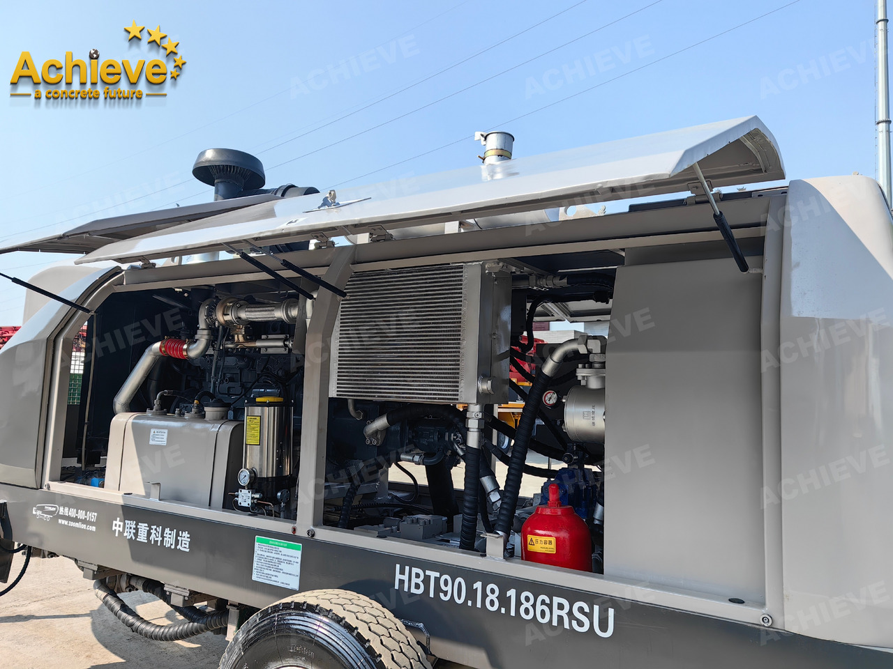 Bomba de betão estacionária Zoomlion 2022 Zoomlion HBT 90.18.186RSU hydraulic Concrete Trailer Pump in China【ACHIEVE】TOP CONDITION!!!: foto 14