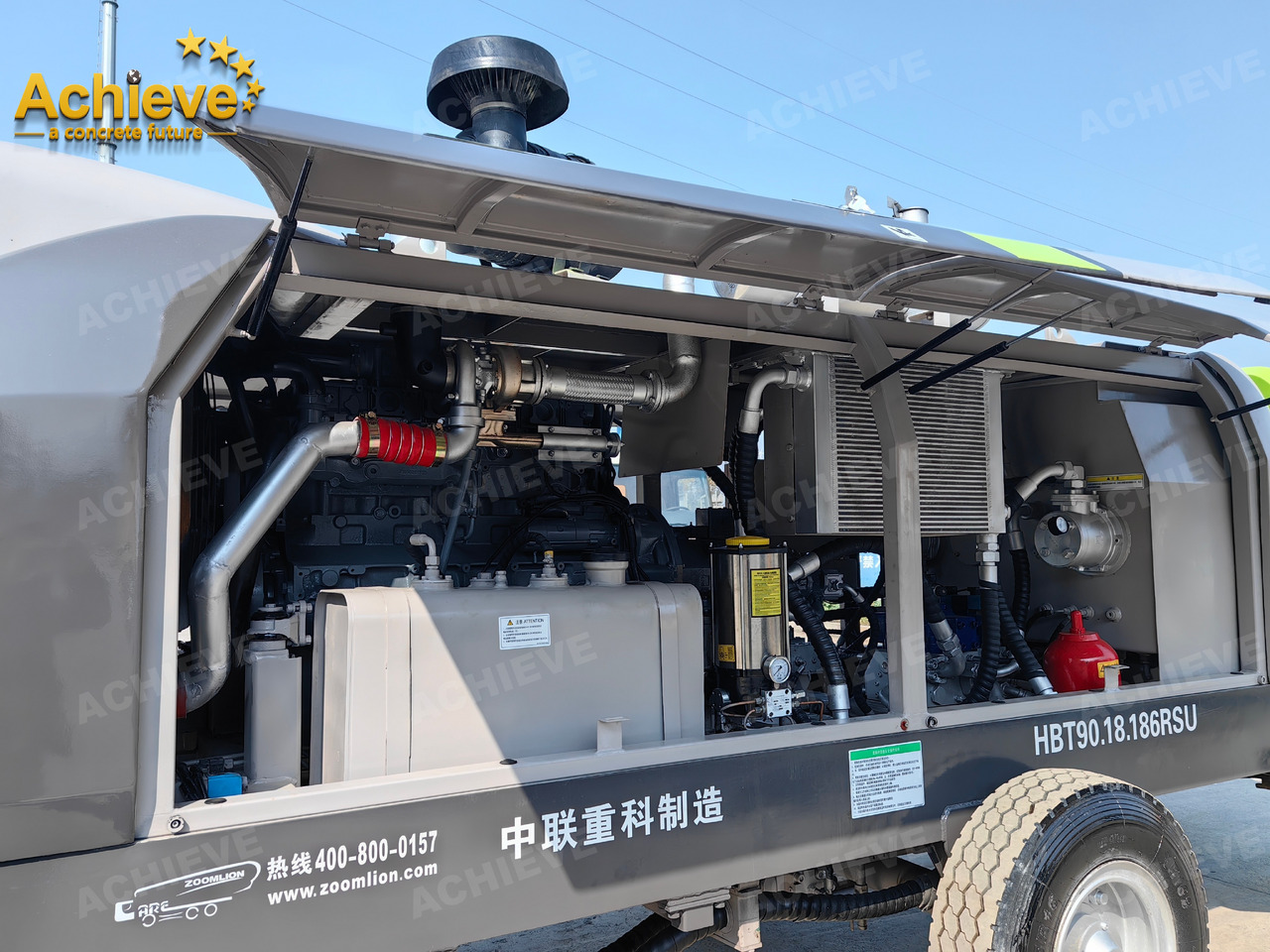 Bomba de betão estacionária Zoomlion 2022 Zoomlion HBT 90.18.186RSU hydraulic Concrete Trailer Pump in China【ACHIEVE】TOP CONDITION!!!: foto 15