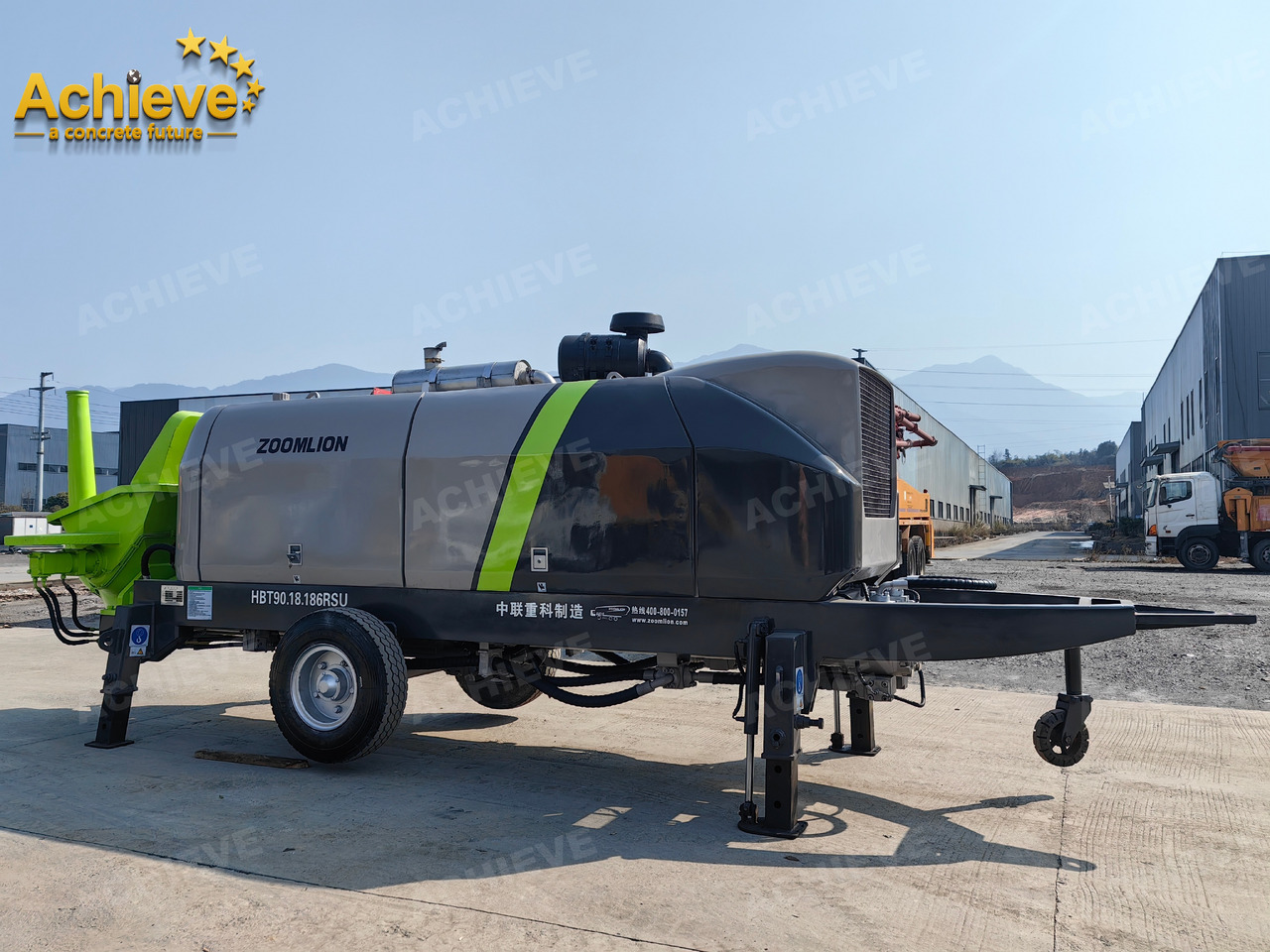Bomba de betão estacionária Zoomlion 2022 Zoomlion HBT 90.18.186RSU hydraulic Concrete Trailer Pump in China【ACHIEVE】TOP CONDITION!!!: foto 10