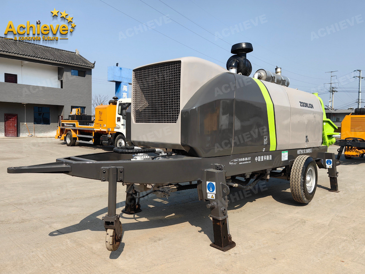 Bomba de betão estacionária Zoomlion 2022 Zoomlion HBT 90.18.186RSU hydraulic Concrete Trailer Pump in China【ACHIEVE】TOP CONDITION!!!: foto 6