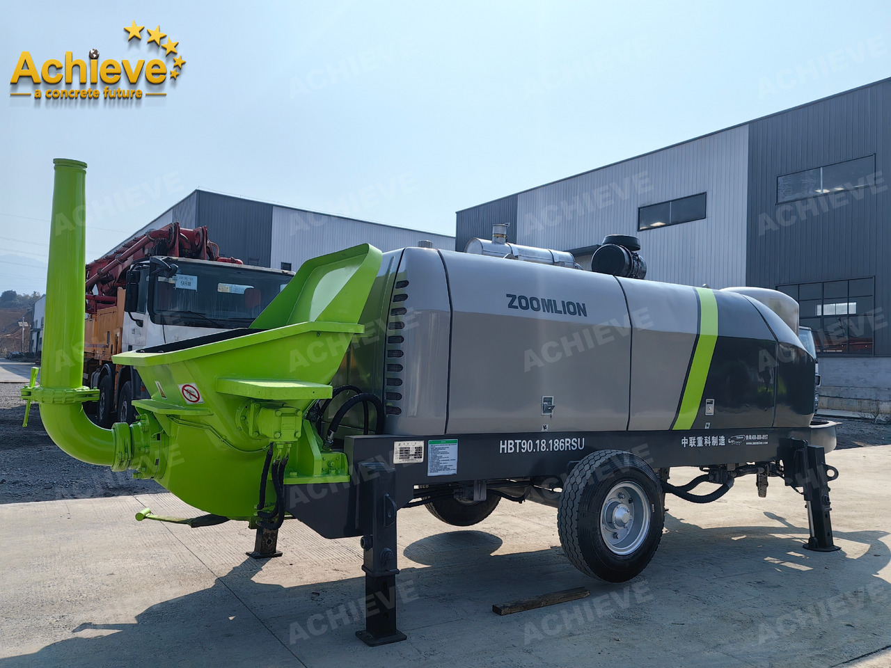 Bomba de betão estacionária Zoomlion 2022 Zoomlion HBT 90.18.186RSU hydraulic Concrete Trailer Pump in China【ACHIEVE】TOP CONDITION!!!: foto 11
