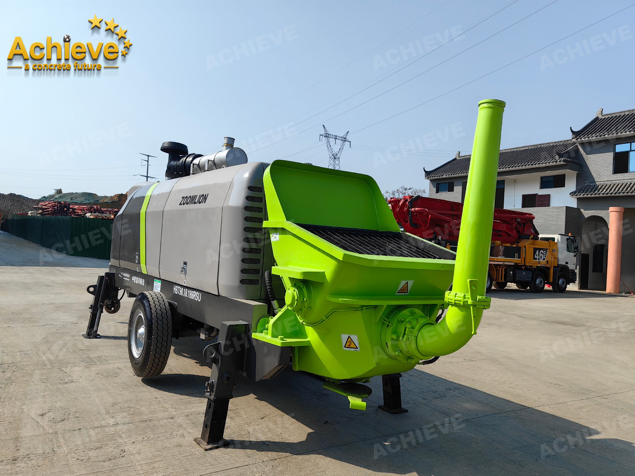 Bomba de betão estacionária Zoomlion 2022 Zoomlion HBT 90.18.186RSU hydraulic Concrete Trailer Pump in China【ACHIEVE】TOP CONDITION!!!: foto 5