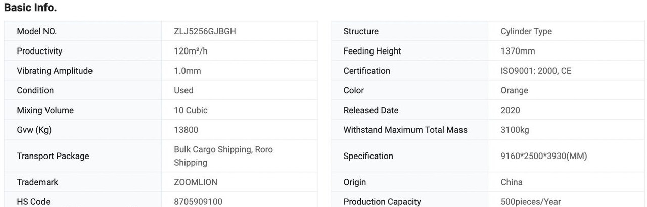 Camião betoneira Zoomlion Zoomlion ZLJ5312GJBHT5E four-axle 12F S 【ACHIEVE】TOP CONDITION!!!: foto 14
