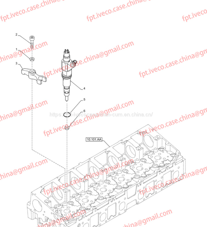 FPT IVECO CASE Cursor9 F2CFE614A*B041/F2CGE614F*V004 5802431166 Fuel injector bracket504127841 - Injector por Camião: foto 1 FPT IVECO CASE Cursor9 F2CFE614A*B041/F2CGE614F*V004 5802431166 Fuel injector bracket504127841 - Injector por Camião: foto 1