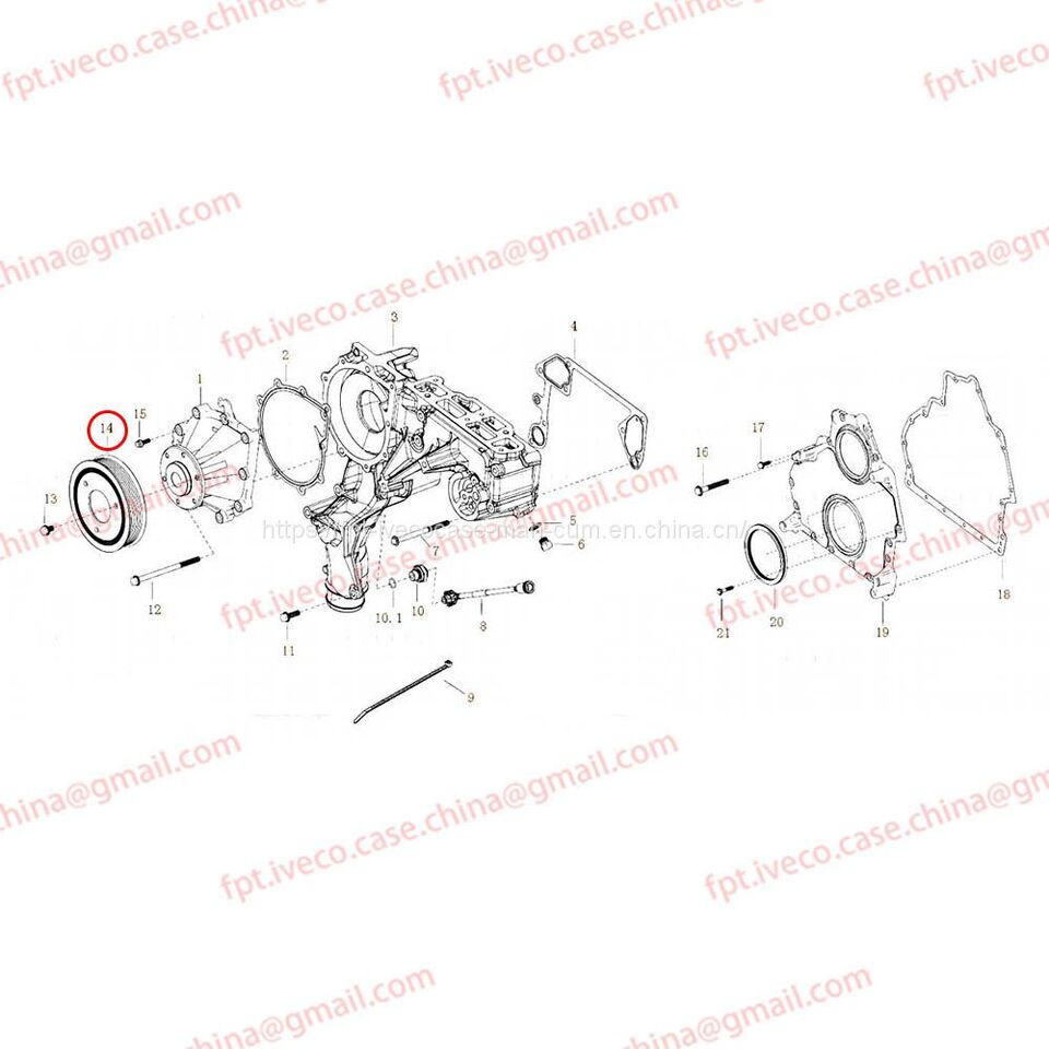 MAN D2066 Water pump pulley 06503-0384 - Bomba de refrigeração: foto 1 MAN D2066 Water pump pulley 06503-0384 - Bomba de refrigeração: foto 1