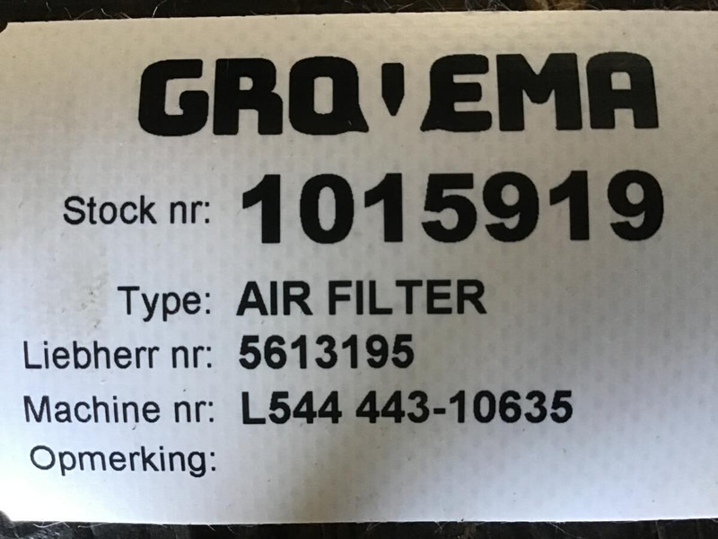 Liebherr Air Filter - Sistema de admissão de ar: foto 1 Liebherr Air Filter - Sistema de admissão de ar: foto 1