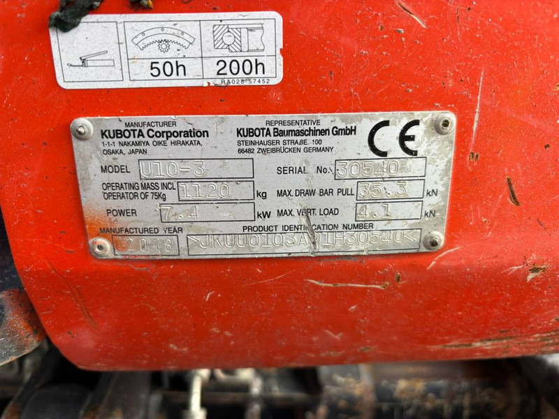 Kubota U 10-3 - Mini escavadeira: foto 5 Kubota U 10-3 - Mini escavadeira: foto 5