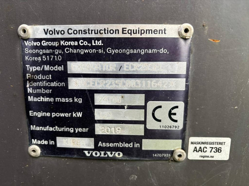 Volvo ECR 235 E - Escavadora de rastos: foto 5 Volvo ECR 235 E - Escavadora de rastos: foto 5