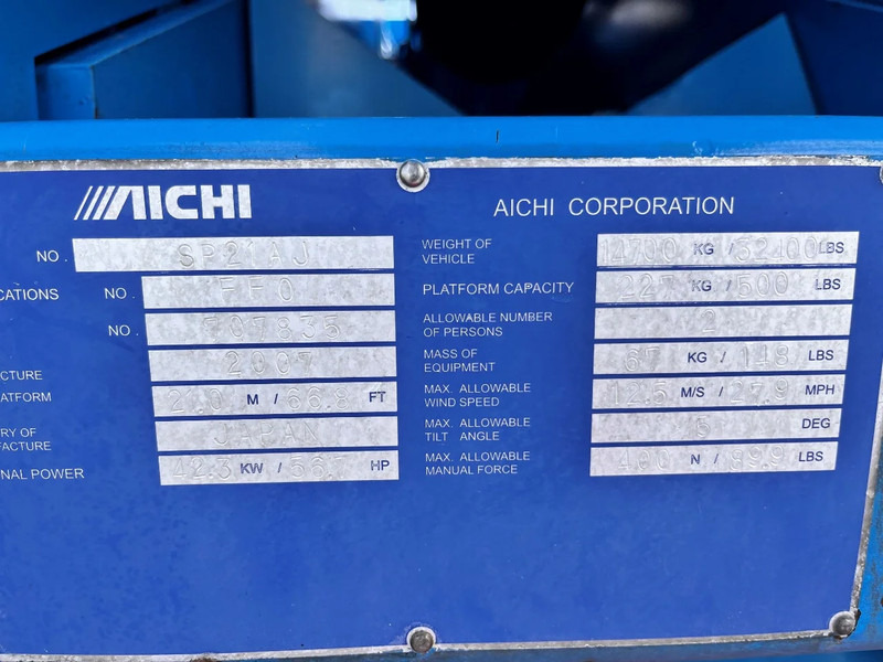 Plataforma telescópica Aichi SP21AJ: foto 10