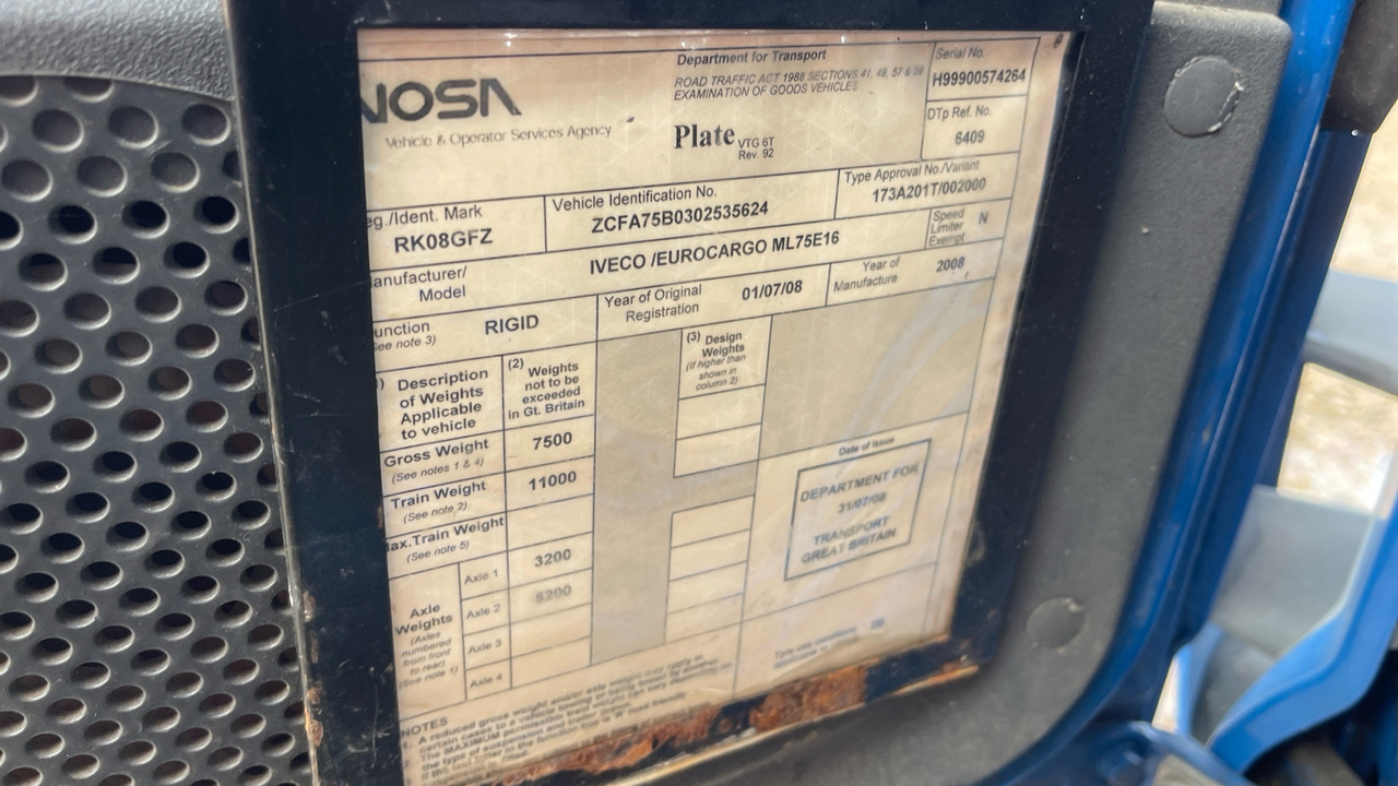 Camião de caixa aberta/ Plataforma IVECO EUROCARGO 75E16: foto 11