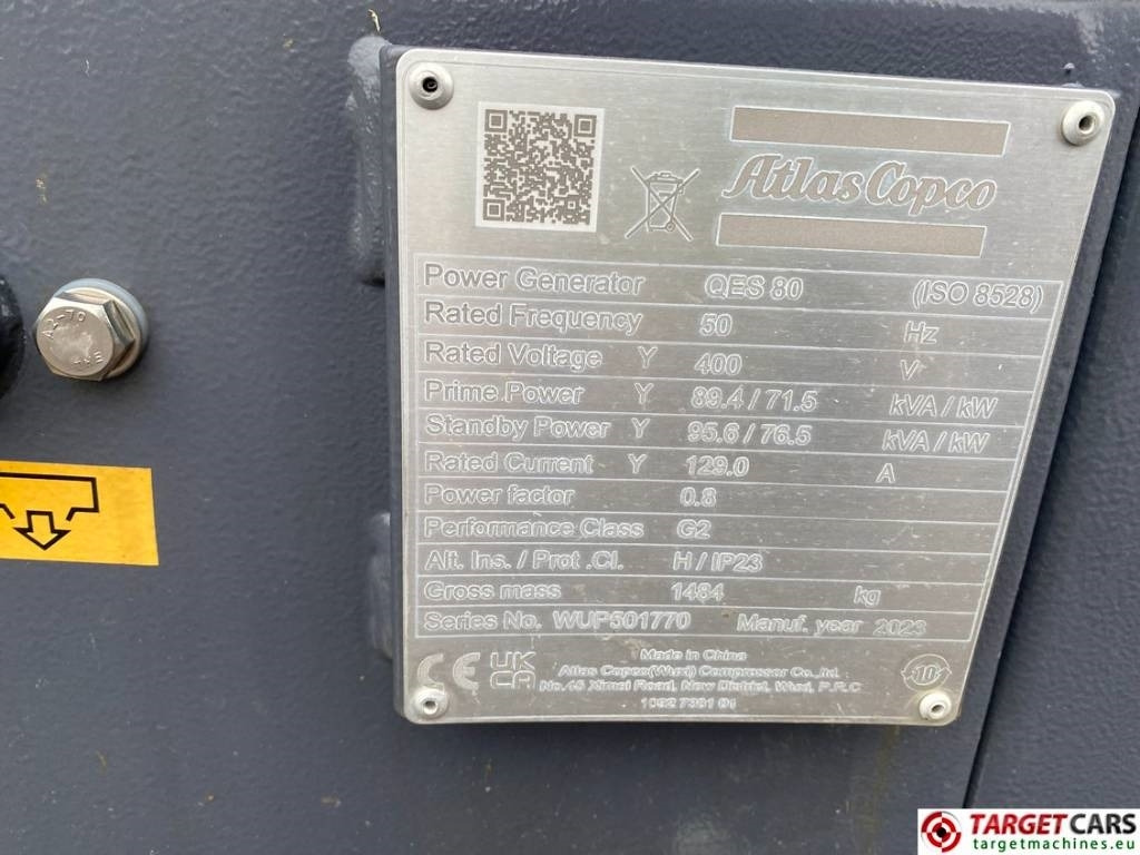 Leasing de Atlas Copco QES80 Diesel 90KVA Generator 400/230V New Unused  Atlas Copco QES80 Diesel 90KVA Generator 400/230V New Unused: foto 11