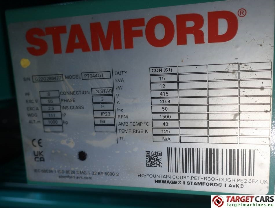 Gerador elétrico novo Cummins C15D5P Diesel 15KVA Generator 415V/230V Stamford: foto 11