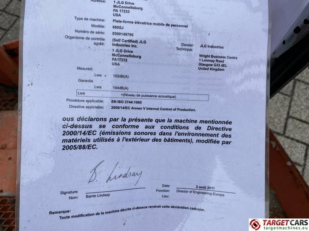 Plataforma telescópica JLG 660SJ Telescopic 4x4 Diesel Boom Work Lift 2232cm: foto 47