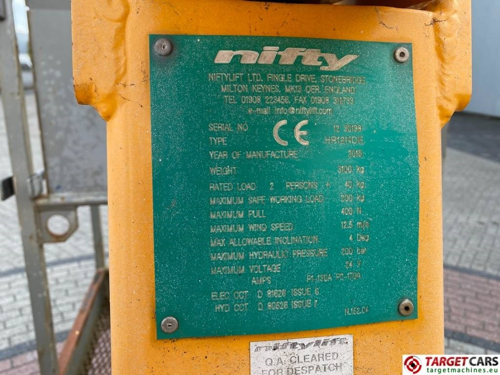 Plataforma articulada Niftylift HR12NDE HyBrid Articulated Boom Work Lift 1220cm: foto 10