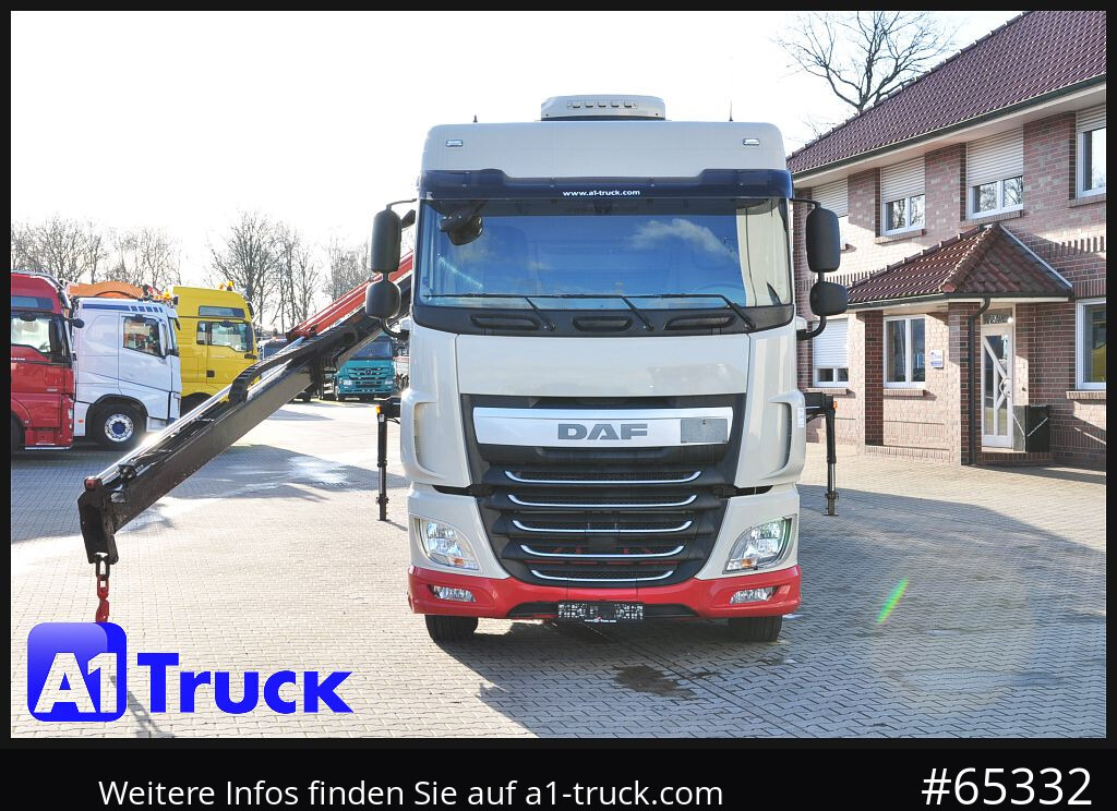 Camião de caixa aberta/ Plataforma, Camião grua DAF XF 440, Baustoff, Terex 145.2: foto 12