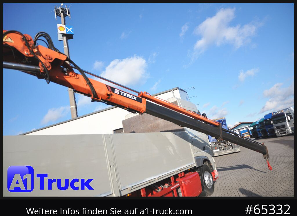 Camião de caixa aberta/ Plataforma, Camião grua DAF XF 440, Baustoff, Terex 145.2: foto 14