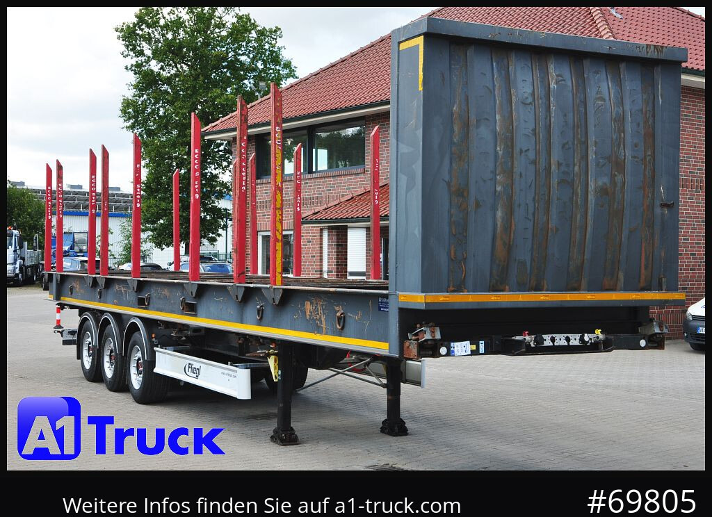 FLIEGL SDS01, Langholz, Containeraufbau, Liftachse, - Semi-reboque transporte de madeira: foto 1 FLIEGL SDS01, Langholz, Containeraufbau, Liftachse, - Semi-reboque transporte de madeira: foto 1