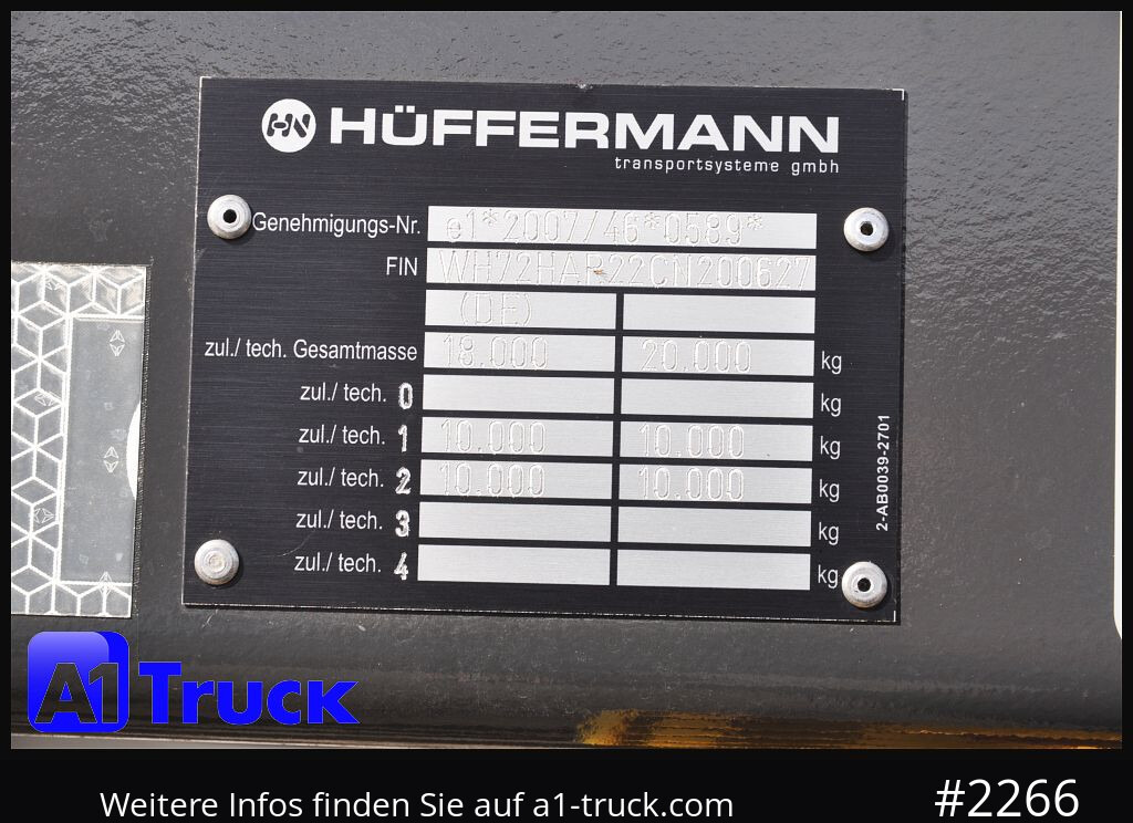 Reboque ampliroll/ Multibenne HUEFFERMANN HAR 2070, Frontbeladung verzinkt,: foto 6