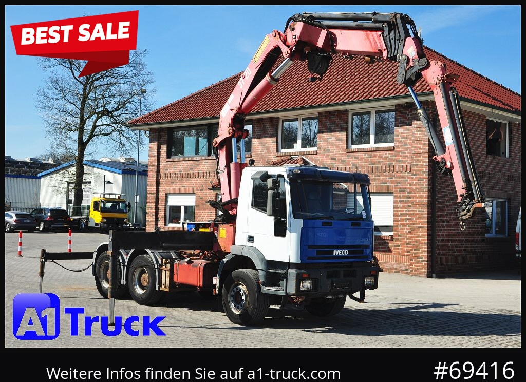 IVECO 420 6x4, HMF3722 Jib Funk Seilwinde, - Camião grua: foto 1 IVECO 420 6x4, HMF3722 Jib Funk Seilwinde, - Camião grua: foto 1