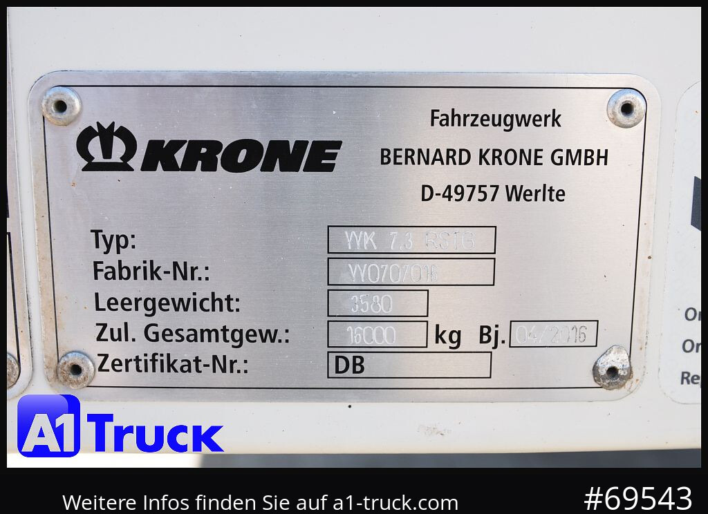 Carroçaria para furgões KRONE WB BDF 7,45 Koffer,  2750mm innen, 20 x vorhanden: foto 8