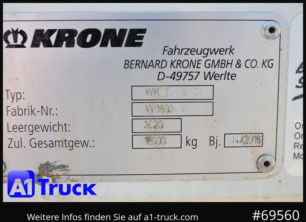Carroçaria para furgões KRONE WB BDF 7,45 Koffer,  2750mm innen, 20 x vorhanden: foto 8