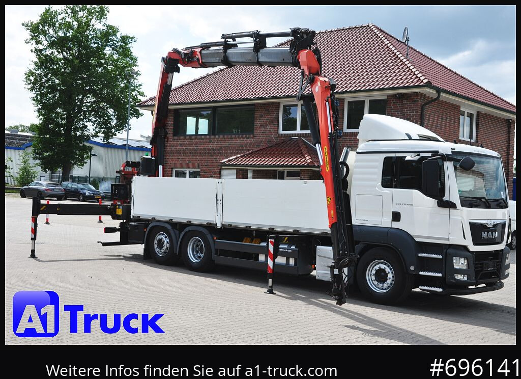 MAN TGS 26.440, PK27002 Jib 21m, Funk, Lift-Lenkachse, - Camião de caixa aberta/ Plataforma, Camião grua: foto 1 MAN TGS 26.440, PK27002 Jib 21m, Funk, Lift-Lenkachse, - Camião de caixa aberta/ Plataforma, Camião grua: foto 1
