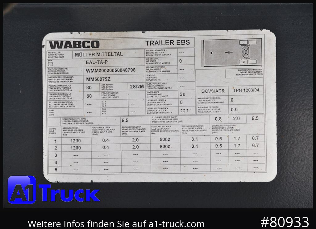 MUELLER-MITTELTAL Müller-Mitteltal EAL- TA- P Pritsche Plane - Reboque de lona: foto 2 MUELLER-MITTELTAL Müller-Mitteltal EAL- TA- P Pritsche Plane - Reboque de lona: foto 2