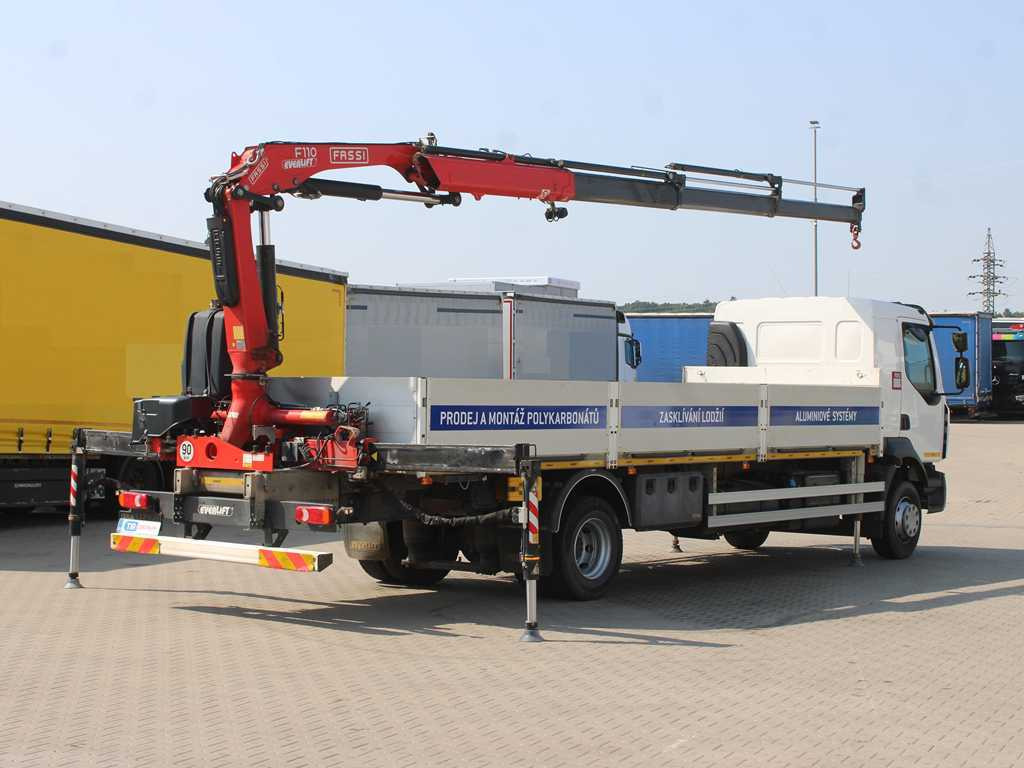 Renault D 250, EURO 6, SIDE, HYDRAULIC ARM FASSI F110 - Camião de caixa aberta/ Plataforma, Camião grua: foto 4 Renault D 250, EURO 6, SIDE, HYDRAULIC ARM FASSI F110 - Camião de caixa aberta/ Plataforma, Camião grua: foto 4