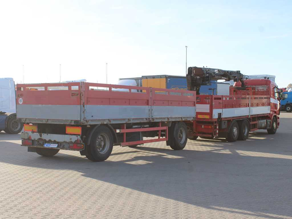 Scania R380, EURO 3, 6X2, LIFT AXLE, HIAB 166K + KOGEL ANBS(1996) - Camião de caixa aberta/ Plataforma, Camião grua: foto 4 Scania R380, EURO 3, 6X2, LIFT AXLE, HIAB 166K + KOGEL ANBS(1996) - Camião de caixa aberta/ Plataforma, Camião grua: foto 4