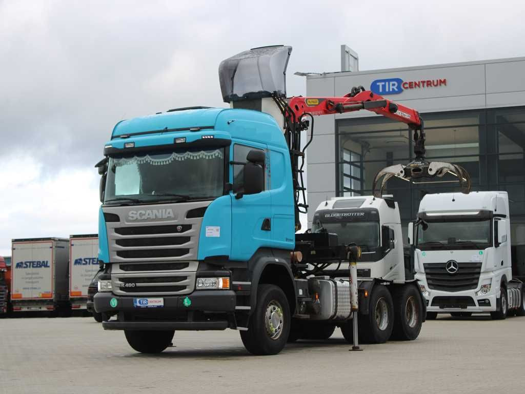 Scania R490, 6X4, EURO 6, PALFINGER EPSILON M13Z91 - Camião de transporte de madeira, Camião grua: foto 1 Scania R490, 6X4, EURO 6, PALFINGER EPSILON M13Z91 - Camião de transporte de madeira, Camião grua: foto 1