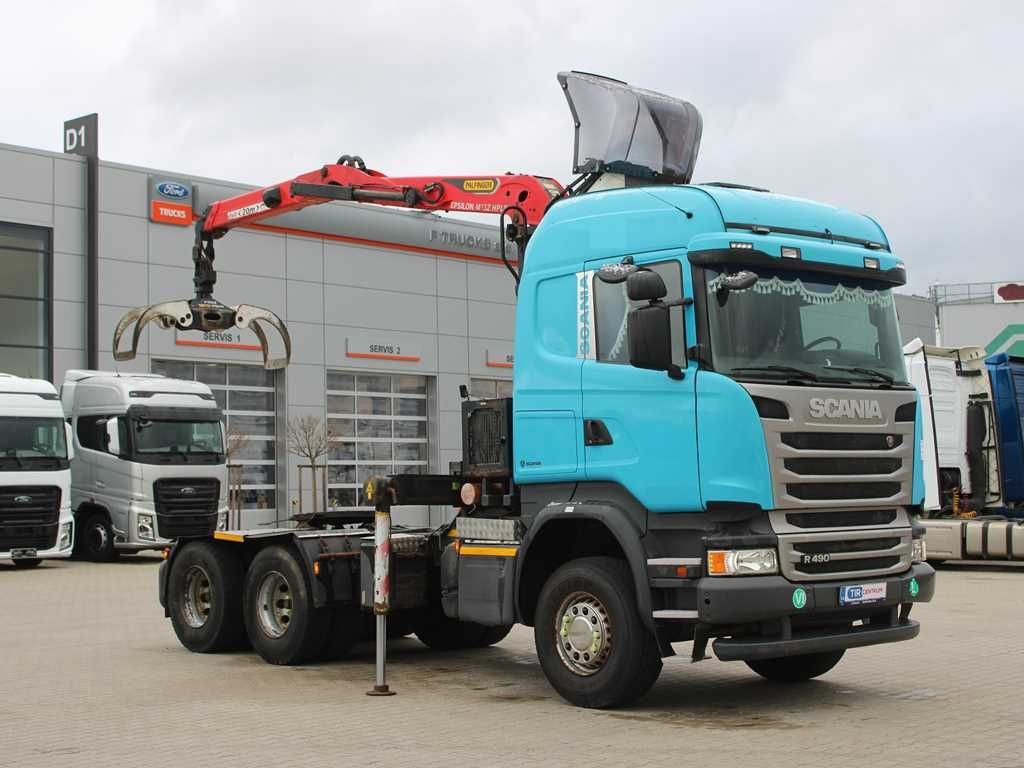Scania R490, 6X4, EURO 6, PALFINGER EPSILON M13Z91 - Camião de transporte de madeira, Camião grua: foto 2 Scania R490, 6X4, EURO 6, PALFINGER EPSILON M13Z91 - Camião de transporte de madeira, Camião grua: foto 2