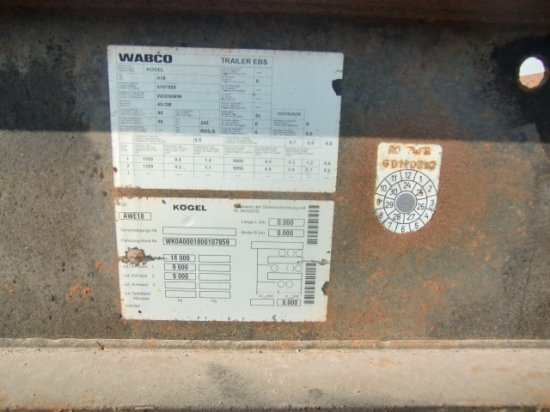 Reboque transportador de contêineres/ Caixa móvel Kögel AWE 18 Lafette Standard: foto 11 Reboque transportador de contêineres/ Caixa móvel Kögel AWE 18 Lafette Standard: foto 11