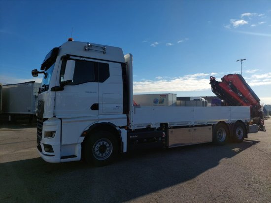 MAN TGX 26.510 LL Pritsche, Fassi F545RA.2.28XE, Containerverschlüsse, - Camião de caixa aberta/ Plataforma, Camião grua: foto 5 MAN TGX 26.510 LL Pritsche, Fassi F545RA.2.28XE, Containerverschlüsse, - Camião de caixa aberta/ Plataforma, Camião grua: foto 5