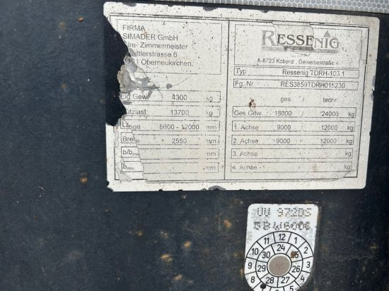 Reboque transporte de madeira Ressenig 2-Achs Holztransporter ausziehbar: foto 14