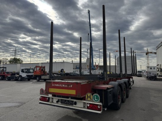 Schwarzmüller Holzauflieger 6 Rungenpaare, BPW-Achsen - Semi-reboque transporte de madeira: foto 3 Schwarzmüller Holzauflieger 6 Rungenpaare, BPW-Achsen - Semi-reboque transporte de madeira: foto 3