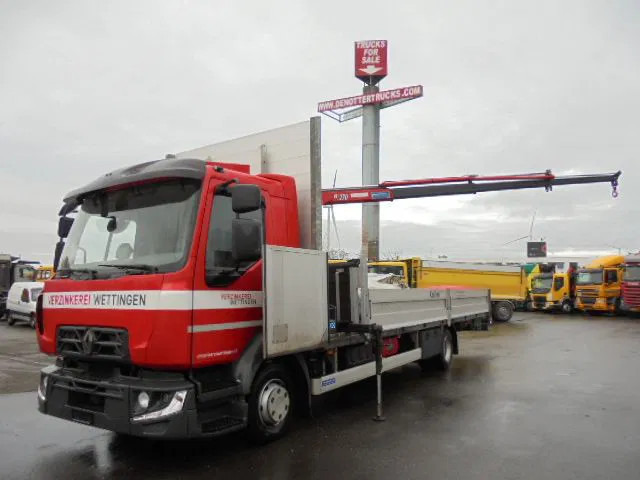 Renault Midlum 240 D12 - Camião de caixa aberta/ Plataforma, Camião grua: foto 1 Renault Midlum 240 D12 - Camião de caixa aberta/ Plataforma, Camião grua: foto 1