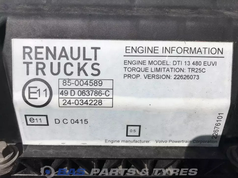 Motor por Camião Renault T-Serie Motor Renault DTI13 480 K4 7485020846: foto 6 Motor por Camião Renault T-Serie Motor Renault DTI13 480 K4 7485020846: foto 6