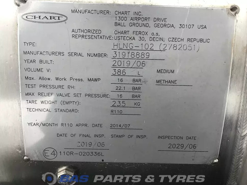 Scania LNG tank Scania 352 Liter 1776103 - Tanque de combustível por Camião: foto 5 Scania LNG tank Scania 352 Liter 1776103 - Tanque de combustível por Camião: foto 5