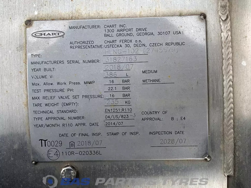 Scania LNG tank Scania 352 Liter 1776103 - Tanque de combustível por Camião: foto 5 Scania LNG tank Scania 352 Liter 1776103 - Tanque de combustível por Camião: foto 5