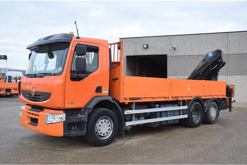 Camião de caixa aberta/ Plataforma, Camião grua Renault Premium 410: foto 1