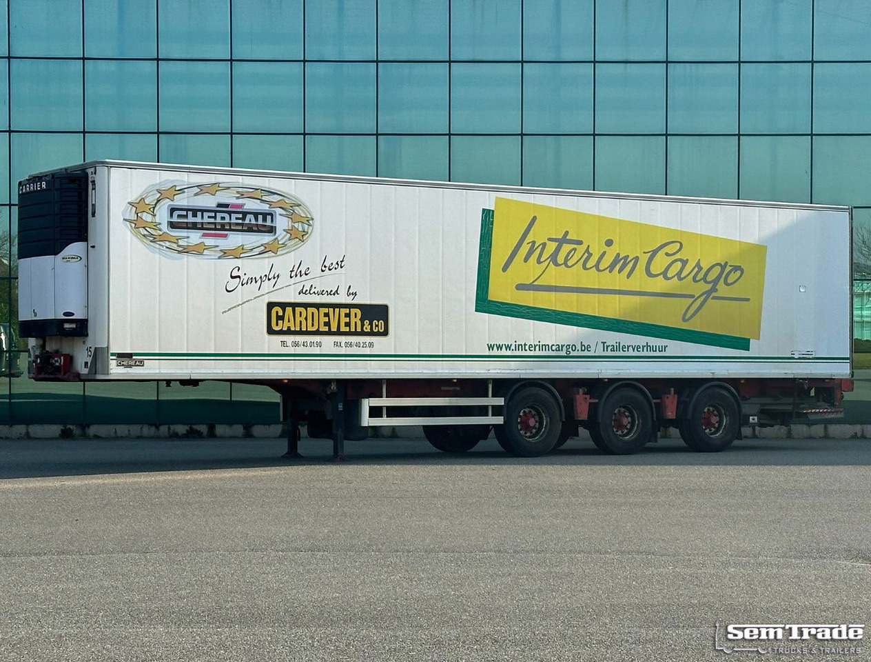 Renders Chereau Carrier Maxima 1300 Steering Axle Tail Lift Belgium Trailer - Semi-reboque frigorífico: foto 1 Renders Chereau Carrier Maxima 1300 Steering Axle Tail Lift Belgium Trailer - Semi-reboque frigorífico: foto 1