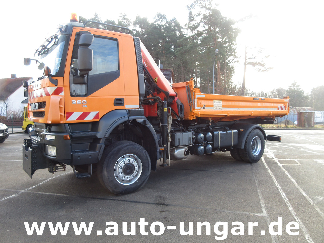 Camião basculante, Camião grua Iveco Trakker 360 Kipper Allrad 4x4 Kran Palfinger PK 9002 Kommunalhydraulik Winterdienst Euro 5: foto 9