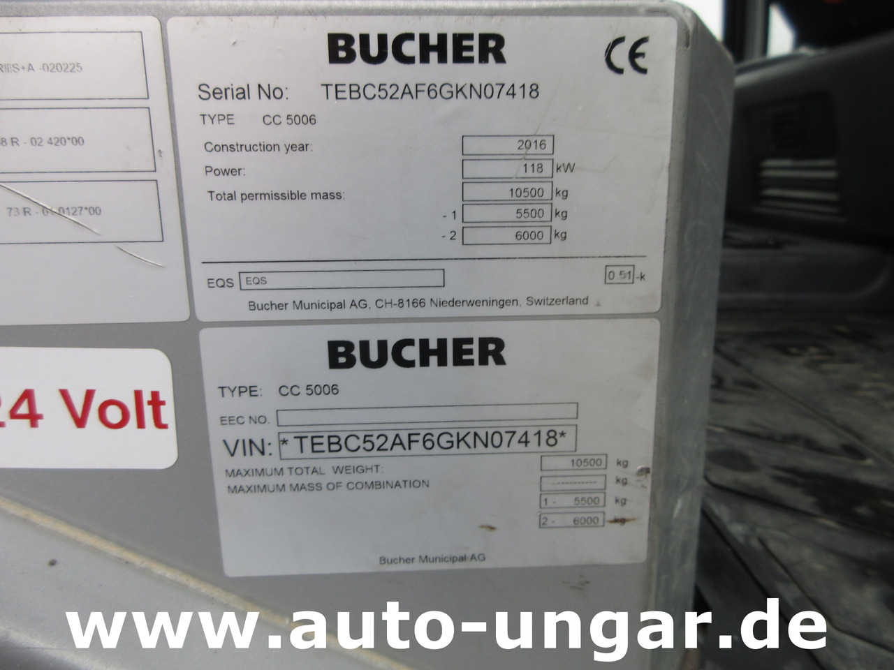 Veículo municipal/ Especial BUCHER CC 5006 CityLav 5006 CityCat Schwemmfahrzeug Euro 6 Baujahr 2016: foto 12