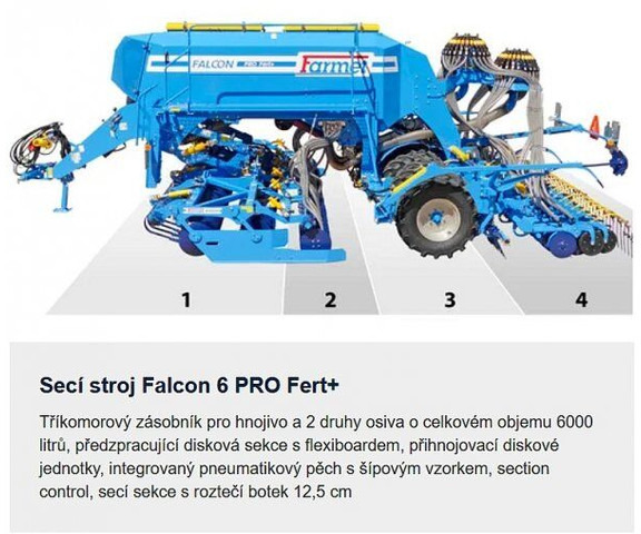 Farmet Falcon 6 PRO Fert+ - Semeadora combinada: foto 2 Farmet Falcon 6 PRO Fert+ - Semeadora combinada: foto 2