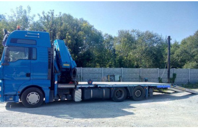 MAN 6x2 TGA 480 BDF +1m +16m crane - Camião de caixa aberta/ Plataforma, Camião grua: foto 1 MAN 6x2 TGA 480 BDF +1m +16m crane - Camião de caixa aberta/ Plataforma, Camião grua: foto 1