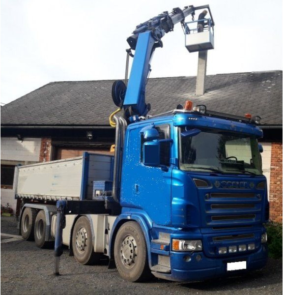 Scania 8x4 bord. R500 +23m crane - Camião basculante, Camião grua: foto 1 Scania 8x4 bord. R500 +23m crane - Camião basculante, Camião grua: foto 1
