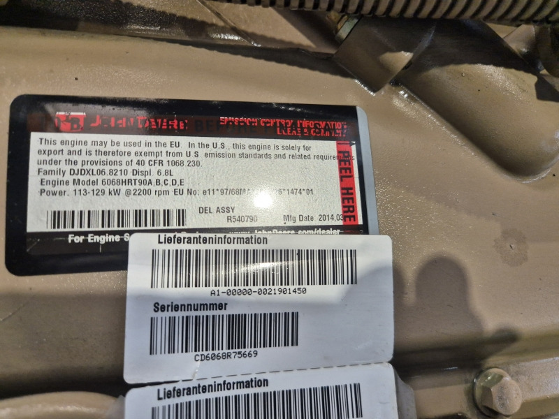 John Deere 6068HRT90 Engine (Agri) - Motor por Máquina agrícola: foto 2 John Deere 6068HRT90 Engine (Agri) - Motor por Máquina agrícola: foto 2