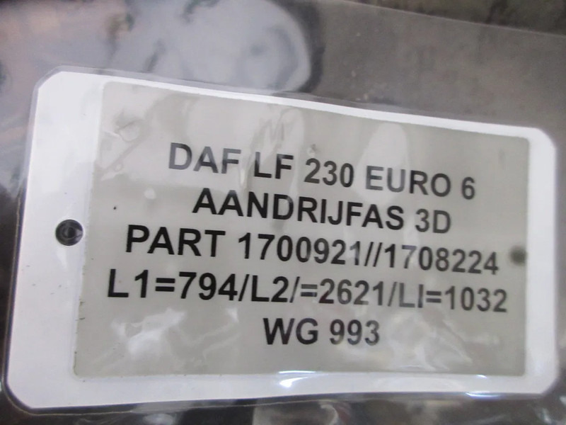 DAF 1700921//1708224 // L1=794/L2=2621/L3=1032 DAF LF 230 EURO 6 MODEL 2020 - Semi eixo por Camião: foto 5 DAF 1700921//1708224 // L1=794/L2=2621/L3=1032 DAF LF 230 EURO 6 MODEL 2020 - Semi eixo por Camião: foto 5